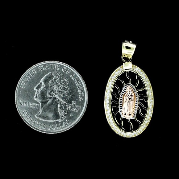 10K Real Gold Rope Chain and Virgin Mary Pendant Set - Picture 6 of 11